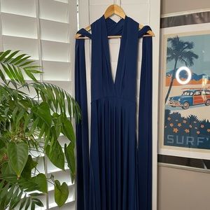 Lulu's Navy Blue Maxi Dress (Large)